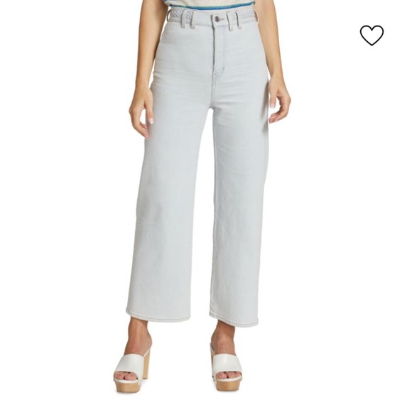 Veronica beard grant Light Wide-Leg crop high rise light blue denim pants sz 31
